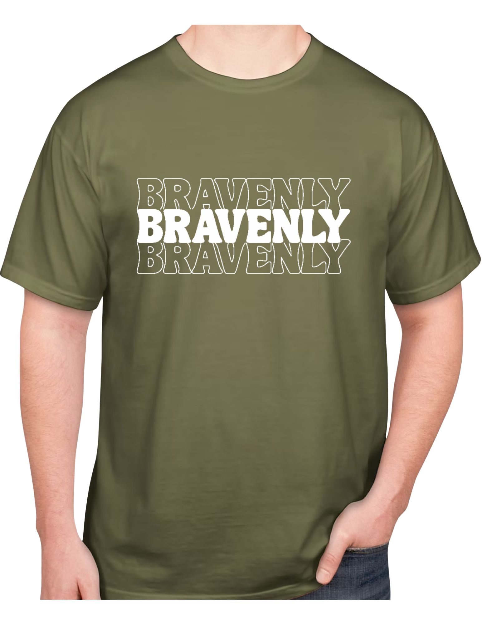 Mens Olive Bravenly Tee